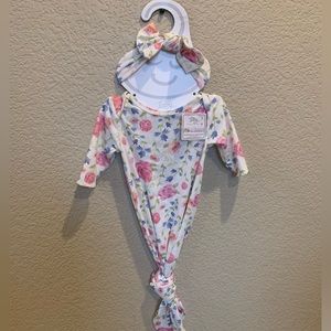 Newborn swaddle and hat